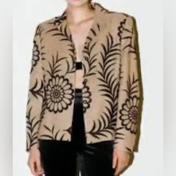 Carlisle Silk Floral Blazer Vintage Jacket Career Wear Party Occasion‎ Size 4 - Picture 1 of 10